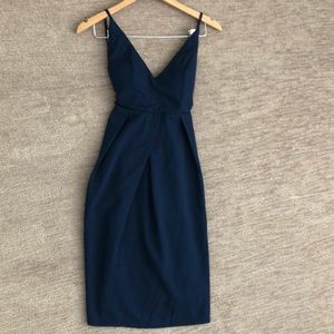Navy mid length dress